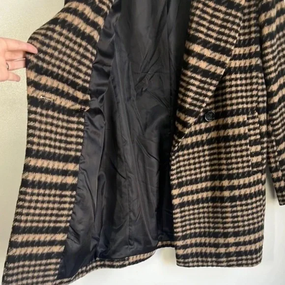 NWOT Anthropologie Avec Les Filles Houndstooth Plaid Wool Blend Coat Jacket M - Picture 13 of 15